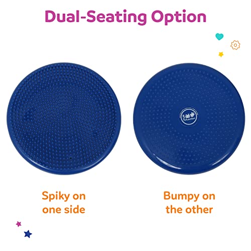 Fun And Function – Spiky Tactile Cushion – Wiggle Seat Cushion For Fidgeting, Focusing & Core Balance – Excellent Sensory Tool For Children With Special Needs – 13” Diameter, Blue, Ages 3+ #TOP2