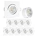 Produktbild linovum® Extra flache LED Einbaustrahler 10er Set eckig weiß schwenkbar - Einbauspot für 230V inkl. 5W LED Modul neutralweiß
