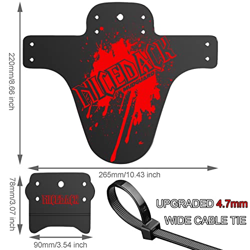 Nicedack Mountian Bicycle Fender, 2Pcs Mtb Mud Guard, Front And Rear Bike Fender，Bike Mudguard Fits 26", 27.5", 29" Suitable For Bicycles (Fat Bike Wheel And Children Bicycle) (Red) #TOP2