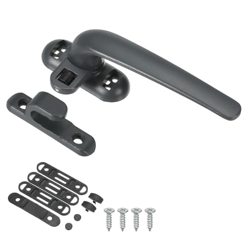 Cerradura de ventana abatible interna y externa gris para perfiles verticales y horizontales 2