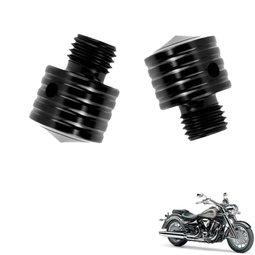 generisch 2PCS motorrad spiegel blindstopfen kompatibel mit Yamaha XV1900 Midnight Star,staubdicht tuning zubehör(black)