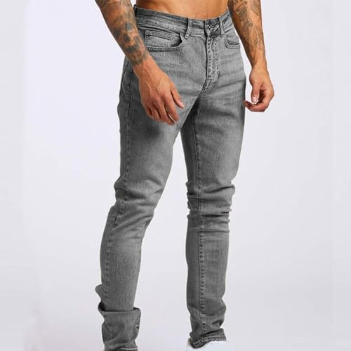 Mens Slim Fit Stretch Skinny Jeans Straight Leg High Waist Casual Trendy Vintage Denim Pants Classic Flex Trousers2