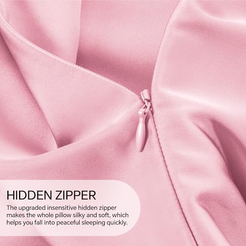 Image of Infiixso Silk Pillowcases Pink Standard Size 1PC