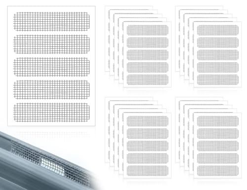 Lhbwhiz 100 Stück Fliegengitter Reparatur Set,selbstklebender Glasfaser Fliegennetz,Stark Moskitonetz Patch,Fenster Tür Flicken,Klettverschluss,für Fliegengitter Fenster Tür,Mosquito(Grau)