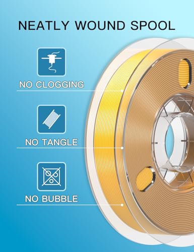 Image of PINBALL 500gX4 Spools Silk PLA 3D Printer Filament Bundle, Shiny Metallic Filament 3D Printing Filament 1.75mm, 500g*4 Gold /Grey /Silver /Red Bronze
