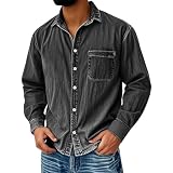 Chemise en denim de qualité supérieure et durable : des détails spéciaux tels que des boutons robustes et des coutures propres garantissent une longue durée de vie. Une chemise résistante pour homme qui conserve sa forme et sa couleur même après de nombreux lavages.