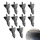 Jewkot 10 PCS Car Air Vortex Generator, Car Exterior Decoration Accessories Sticker, Car Spoiler Diffuser Shark Fin Kit, Universal for Most Cars (Carbon Fiber Black)