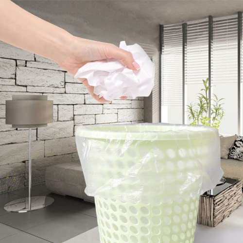 Image of WAIKAS 2 Gallon Trash Bag, Small Garbage Bags, No Flaps /Ties, 112 Count, 44x45cm, 3g /pcs, Unscented, White