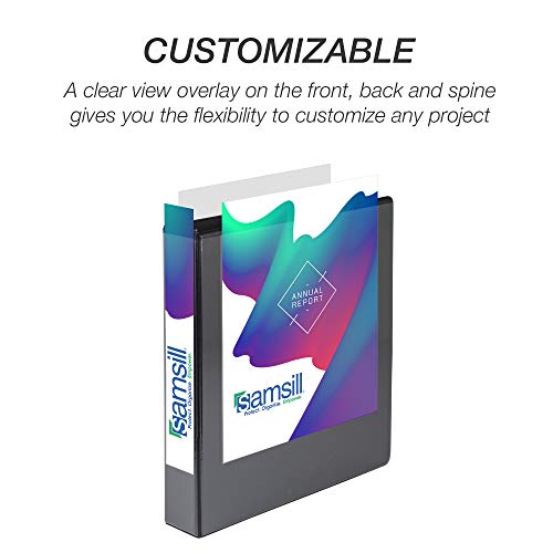 Image of Samsill Durable 1.5 inch 3 Ring Binder, Made in USA, D Ring Binder, 100% Recycled Chipboard, Black, Pallet of 480 Binders in 40 Cartons