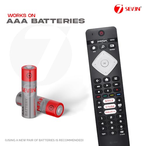 Image of 7SEVEN Compatible with Philips Tv Remote Original Suitable for Smart Android 4K Television with Hotkeys Like Netflix YouTube Rakuten TV and Ambilight