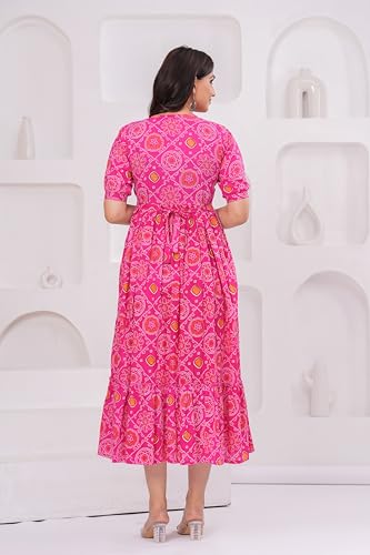 Image of Stylish Women's Pure Cotton All Over Printed Kurti Gown, Maternity Dress, and Feeding Dress - Comfortable and Elegant Maternity Wear for Women