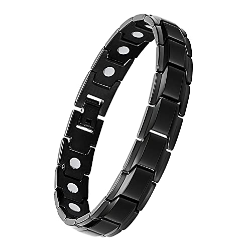 Feraco Titanium Magnetic Therapy Bracelets For Men Elegant Pure Titanium Magnetic Bracelet With Neodymium Magnets #TOP30