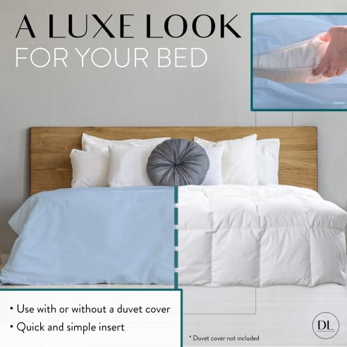 Image of Danjor Linens Duvet Insert King - Lightweight Down Comforter for King Size Bed - Cooling, Microfiber, Down Alternative Fill - Machine Washable, White