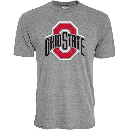 Blue 84 Men's Ohio State Buckeyes Tri-Blend T-Shirt Vintage Icon Heather Grey, Grey, Large