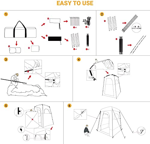 KingCamp Camping Shower Tent with Shower Bag Privacy Shelter Changing Room 1 Room Toilet Tent - image 9