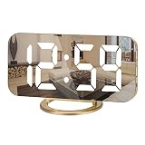 Ygdigital Digital Alarm Clock,6.5 Inch LED Mirror Electronic Clocks,with 2 USB Charging Ports,3 Adju