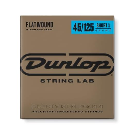 Jim Dunlop Stainless Steel Flatwound Short Scale Bass Strings 45-125 | 5-String