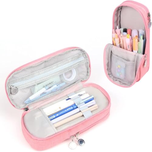 Image of Storio Pencil Box Pouch for School Kids Girls & Boys Aesthetic | Cute Stationary Compass Box Case Organiser | Large Capacity, Cute Standing - Color as per Availability