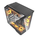 EWAIDI DY470 Boîtier PC ATX Gaming Ordinateur de bureau avec 4 ventilateurs ARGB Sp Dual 360 refroidissement par eau en verre trempé PC Gamer Cabinet