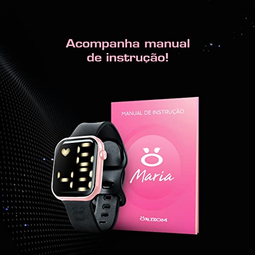 Relógio Feminino Digital Preto Prova D' Água Esportes Academia Caminhada, Relogio Quadrado Mulher P