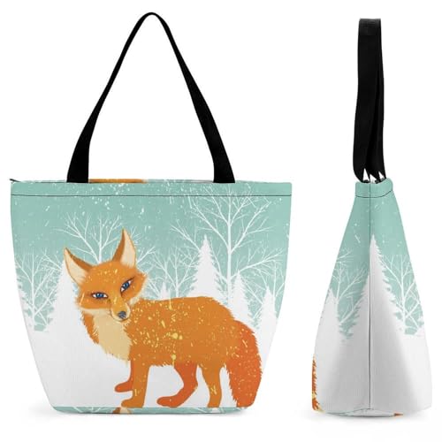 Sac à main pour femme Renard Nordique grand cabas de voyage aux finitions soignées