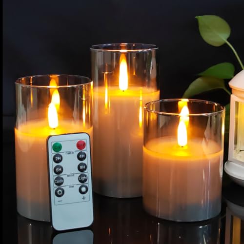 flammenlose flackernde Kerzen,Realistische Led Kerzen mit Fernbedienung und Timer ∅ 3 H 4 5 6,3 Stück für Party, Hochzeit, Weihnachten
