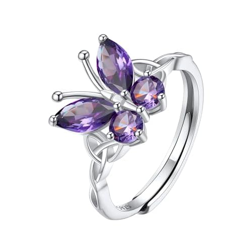 Custom4U Personalized 1-4 Birthstone Rings for Women Promise Rings for Her Sterling Silver Mothers Ring Customized Cubic Zirconia Stones Wedding/Valentine's Day/Mother's Day Jewelry Gift for