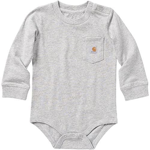 Image of Carhartt Baby Girls' Long-Sleeve Pocket Bodysuit
