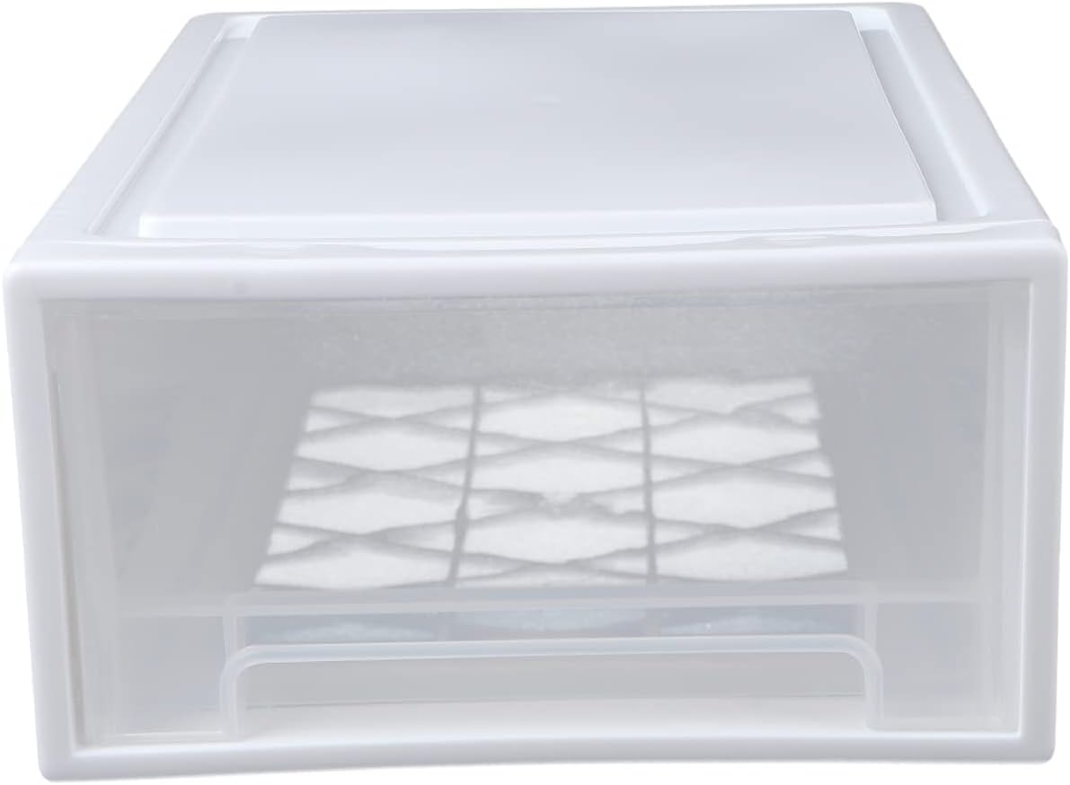 Healifty Plastic Storage Box Drawer Style Underwear Organizer Container Plastic Large Capacity Ivory White Bedroom Closet Storage for Socks and Items