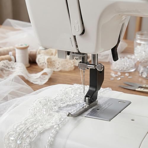 2 piezas pie prensatelas para máquina de coser con cuentas miniatura 4