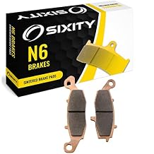 Sixity N6 Front Sintered Brake Pads compatible with Kawasaki VN900C Vulcan 900 Custom C7F C8F C9F CAF CBF CCF CDCA CFF Cast Wheels 2007-2015 Complete Set