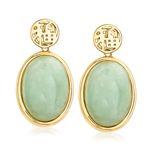Exploring the Beauty of Chinese Jewelry: Gems, Metals, and Symbols 5 Ross-Simons Jade 'Good Fortune' Drop Earrings in 18kt Gold Over Sterling