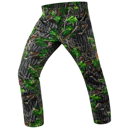 BASSDASH Mens Lightweight Hunting Pants 4-Way Stretch Breathable Water Resistant for Turkey Early Season Spring Summer