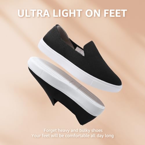 Image of STQ Slip on Shoes for Women Breathable Fashion Sneakers Comfortable Knit Casual Shoes