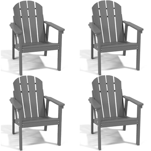 FOLAWO Adirondack Chair Set of 4, All Weather HDPE Fire...