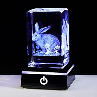 3D Crystal Gift for Women Engraved Lily Flower and Hummingbird Figurines Keepsake Glass Animal Night Light Ornament Birthday Gifts for Mum Friends Men