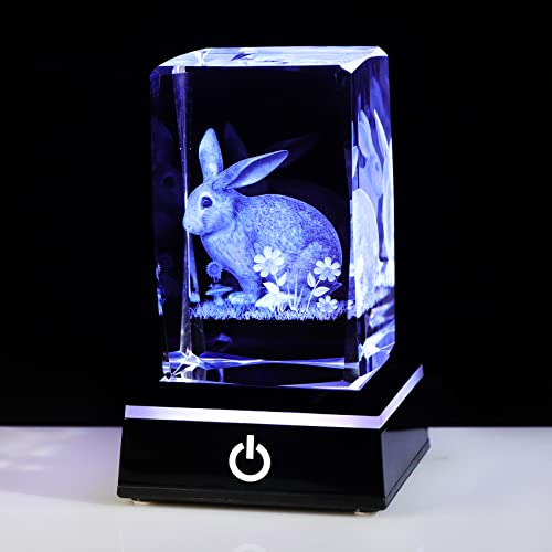 Image of Ornalrist 3D Crystal Rabbit Ornaments Gifts for Women on Birthday Christmas