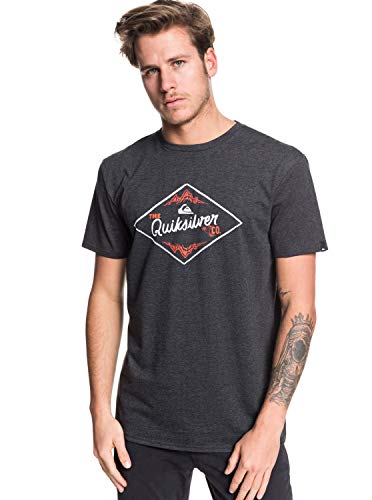QUIKSILVER California Wounds T-Shirt Men Camiseta de Manga Corta, Hombre, Gris (Charcoal Heather), XS