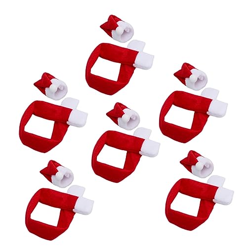 Homoyoyo 6 Juegos Sombreros y Bufandas Navideñas para Botellas de Vino Decoración Festiva con Tela No Tejida Accesorios para Vino Navidad Compactos y Ligeros para Fiestas