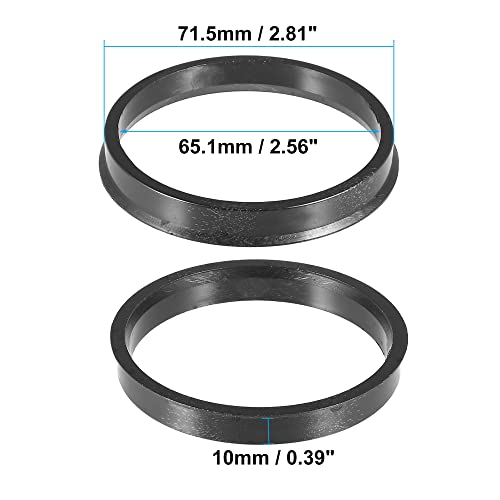 X AUTOHAUX 4 szt. 71,5 mm do 65,1 mm uniwersalne pierścienie do gryzonia, czarne
