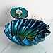 KunMai Blue&Green Seashell Wave Tempered Glass Bathroom Vessel Sink & Waterfall Faucet Set Chrome