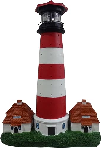 Luna24 Solarleuchte Leuchtturm rot Westerhever, Gartenleuchte,...