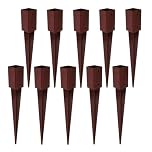 Garden Mile 10 Pack Heavy Duty Metal Fence Post spikes Rust resistant Metal Post Holders 75mm x 75mm Fence spikes Long Lasting Garden Fencing Support Brackets