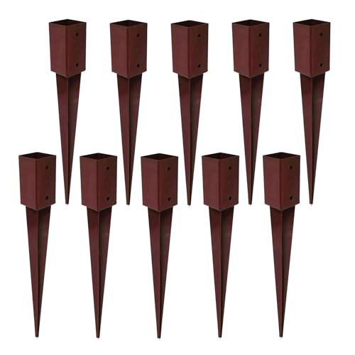 Garden Mile 10 Pack Heavy Duty Metal Fence Post spikes Rust resistant Metal Post Holders 75mm x 75mm Fence spikes Long Lasting Garden Fencing Support Brackets
