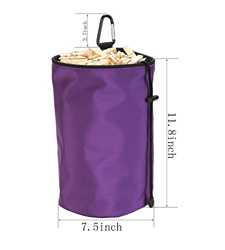 Veamor Clothespins Bag Hanging Clothesline Peg Organizer Storage Bags,Dust-Proof(Puper Ultra Violet) #TOP3