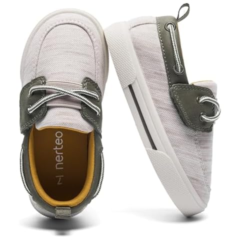 nerteo Kids Loafers Boys Girls Comfortable & Lightweight Canvas Walking School Shoes Walnut 12 US Little Kid Cover