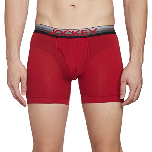 Image of Jockey ZN03 Men's Super Combed Cotton Elastane Stretch Solid Boxer Brief with Ultrasoft Waistband