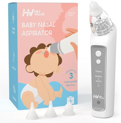 Medcodes Aspirador nasal para bebé, succión nasal eléctrica para bebés y niños pequeños, alivio de la congestión con 3 niveles de succión, luz calmante y rimas infantiles