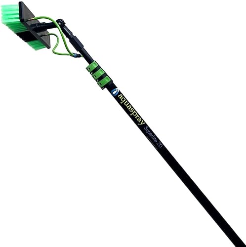 Miniatura 8 de Cepillo de limpieza de panel solar ligero de 24 pies y poste de alimentación de agua, kit de limpiador de ventanas y sistema de limpieza de paneles