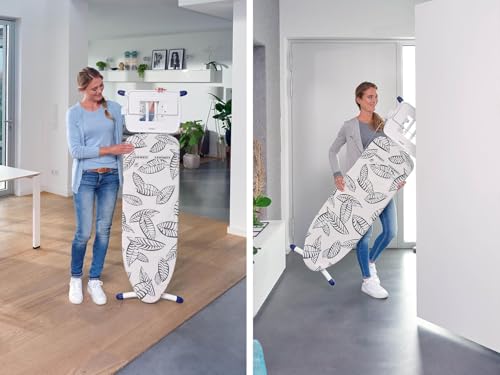 Leifheit Tabla de planchar plegable Air Board Express M Solid, mesa de planchar estable y ultraligera, tabla de planchado regulable en altura, Rojo/Blanco (72565) - imagen 5